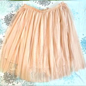 Peachy Blush Ballerina Style Midi Skirt